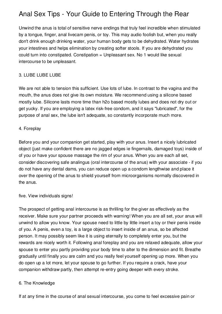 tips for anel sex Tips for anel sex